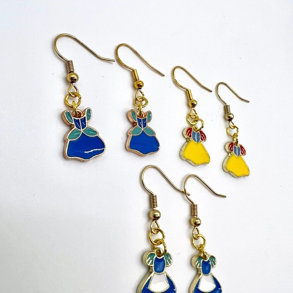 Princess Dress Earrings - Snow White, Cinderella, Alice in Wonderland - Picture 2 of 10